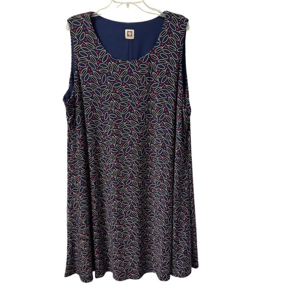Anne Klein Dresses & Skirts - Anne Klein Sleeveless Dress With Geometric Pattern blue multi sz 2X??? dress